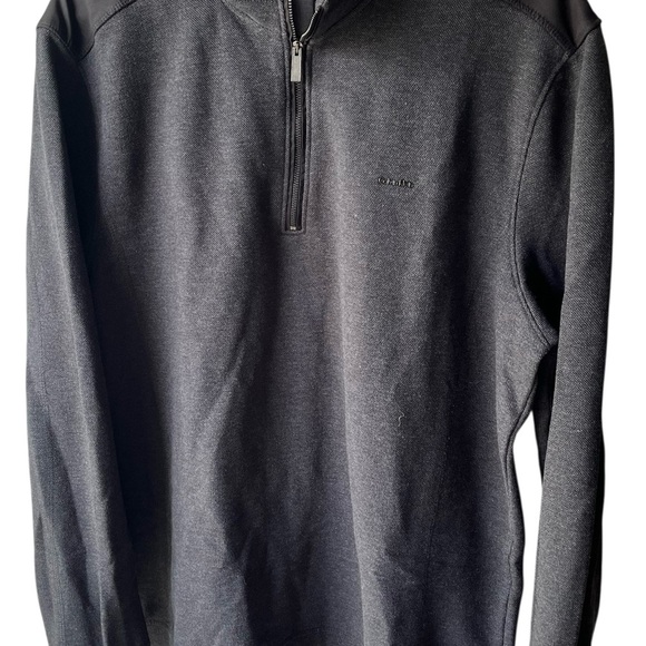 Calvin Klein Men's Charcoal 1/4 Zip-Up Sweater Large - Picture 1 of 6